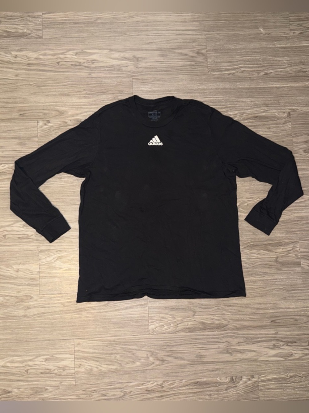 Adidas Long Sleeve Shirt Black Men’s Sz XL Center Logo